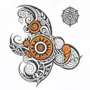 Tribal Elements: The main design could feature tribal patterns flowing elegantly around the forearm, creating a cohesive tattoo design idea