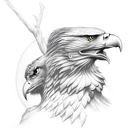 eagle carrying tigger from pooh tattoo design idea