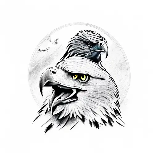 eagle carrying tigger tattoo design idea