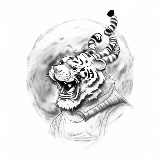 tigger from pooh riding an eagle tattoo design idea
