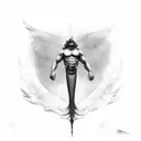 merman reaching up tattoo design idea