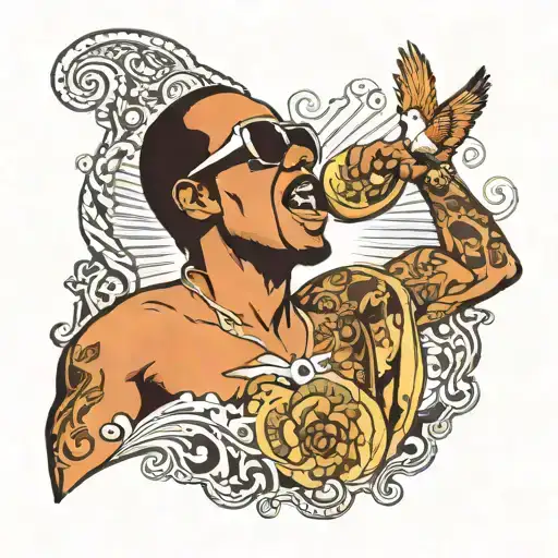 stevie wonder singing tattoo design idea