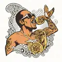 stevie wonder singing tattoo design idea