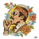 stevie wonder singing tattoo design idea