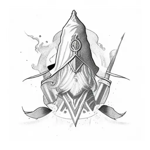 wizard battle tattoo design idea