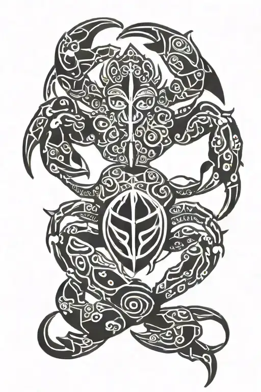 cancer zodiac as a crab holding an angel's  halo tattoo design idea