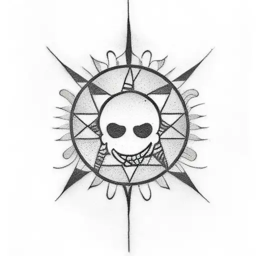 A tattoo design inspired by the rave scene, featuring a symbol or motif associated with the movement, such as a smiley f tattoo design idea