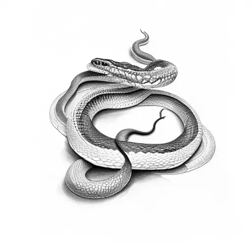 snake eating itself tattoo design idea