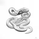 snake eating itself tattoo design idea
