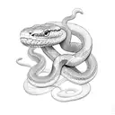 snake eating itself tattoo design idea