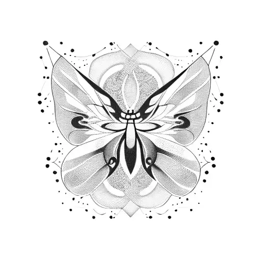 Butterfly with birth year 2007 under the butterfly in greek numbers tattoo design idea