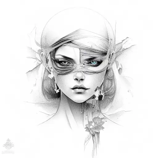 broken woman giving beauty  tattoo design idea