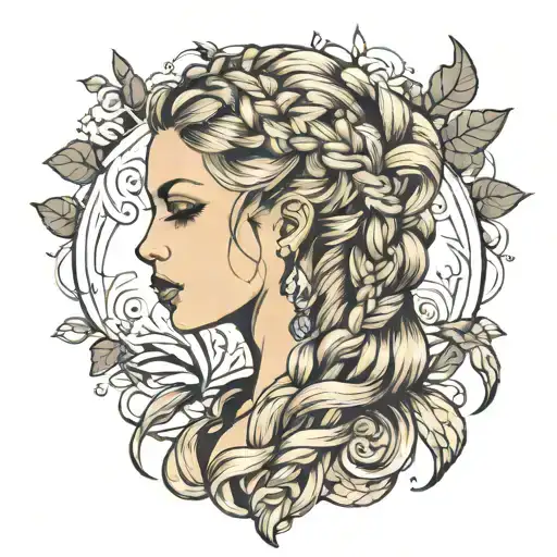 braided hair tattoo design idea