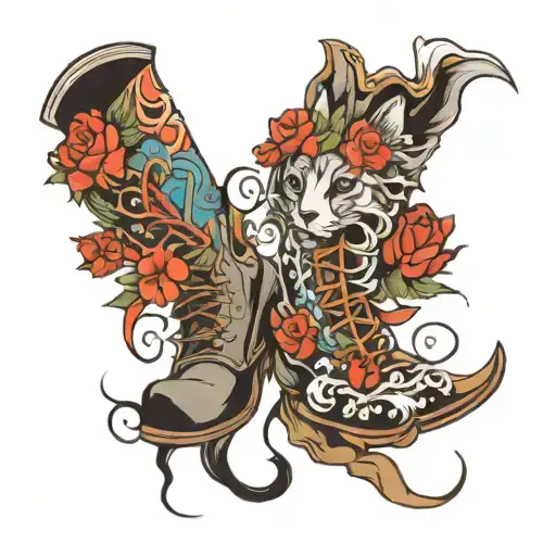 boots tattoo design idea