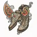 boots tattoo design idea