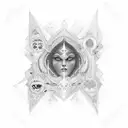 renaissance, chakra, body positive, meditation  tattoo design idea