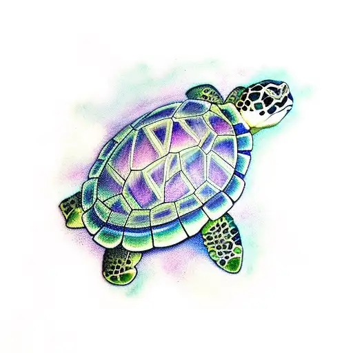 turtle stars seaweed tattoo design idea