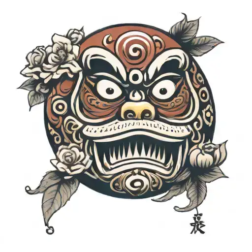 Daruma doll tattoo design idea