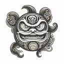 Daruma doll tattoo design idea