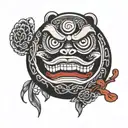 Daruma doll tattoo design idea