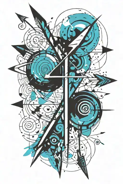 arrow going tattoo design idea