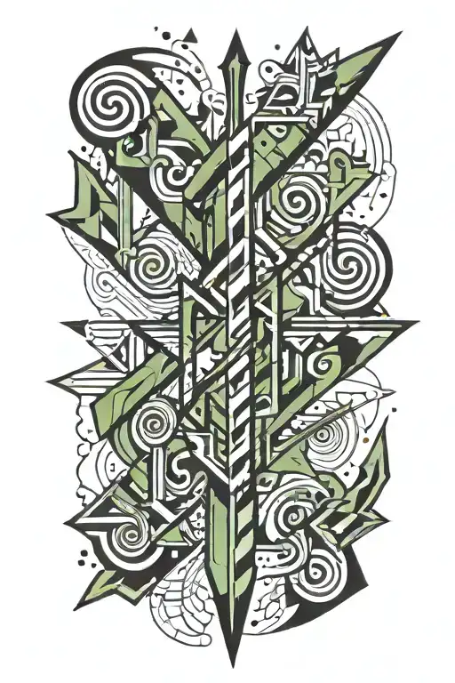 arrow going tattoo design idea