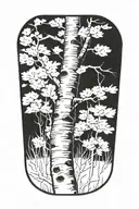 birch tree growing tattoo design idea