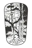 birch tree growing tattoo design idea