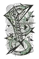 arrow going tattoo design idea