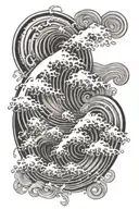Combine filigree elements with traditional Japanese waves in a sleeve tattoo tattoo design idea