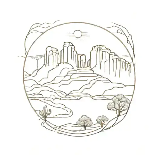 Sedona Arizona landscape tattoo design idea
