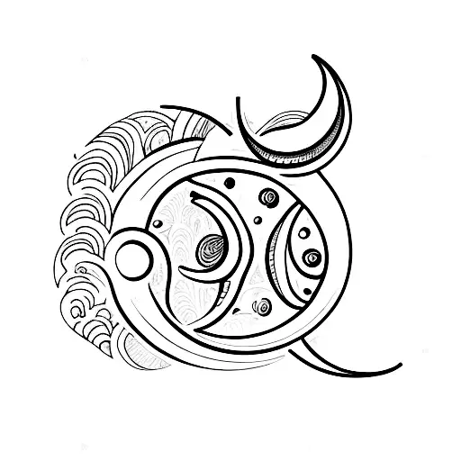reverse crescent Moon tattoo design idea