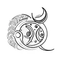 reverse crescent Moon tattoo design idea