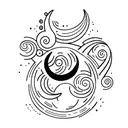 reverse crescent Moon tattoo design idea