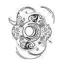 reverse crescent Moon tattoo design idea