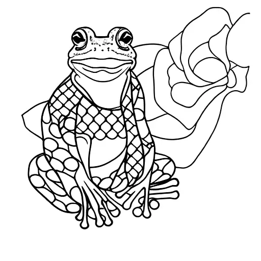frog in kimono sitting tattoo design idea