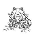 frog with kimono sitting  tattoo design idea