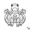 frog with kimono sitting  tattoo design idea