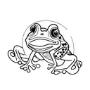 frog with kimono sitting  tattoo design idea