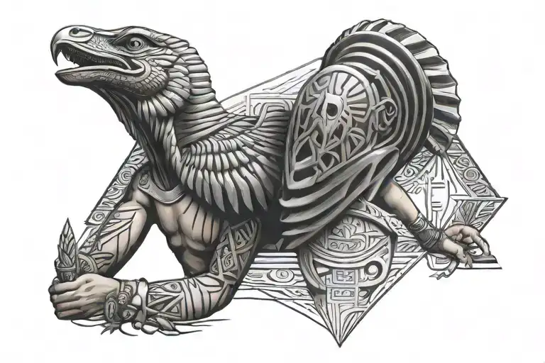 Egyptian Trap and upper back tattoo tattoo design idea