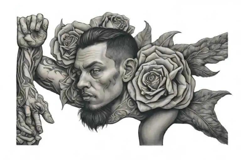 Portrait demonstrating my strong enough tattoo design idea