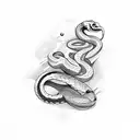 snake with ice cream tattoo design idea