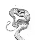 snake with ice cream tattoo design idea