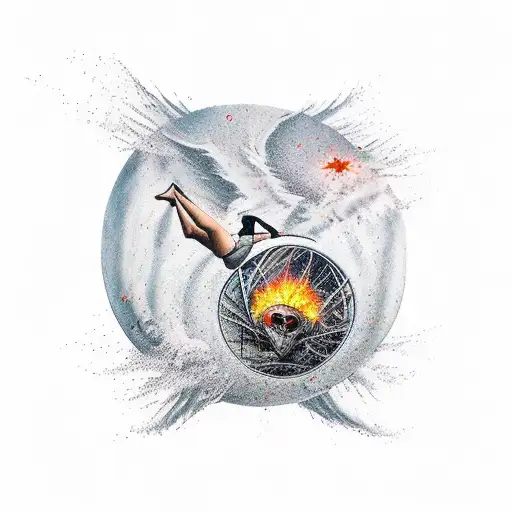 ikarus falling from the sky to hell tattoo design idea