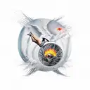 ikarus falling from the sky to hell tattoo design idea