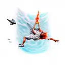 ikarus falling from the sky to hell tattoo design idea