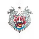 bleeding hearts tattoo design idea