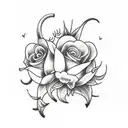 bleeding hearts flower tattoo design idea