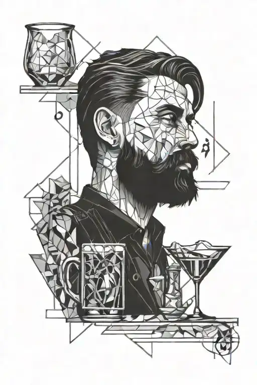 bartender,  dead morher,  lost iends,  sadness tattoo design idea