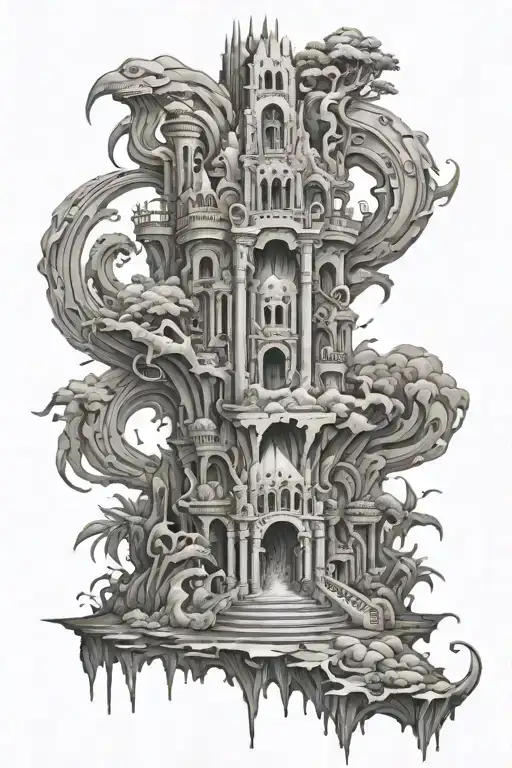 Atlantis lost city tattoo design idea